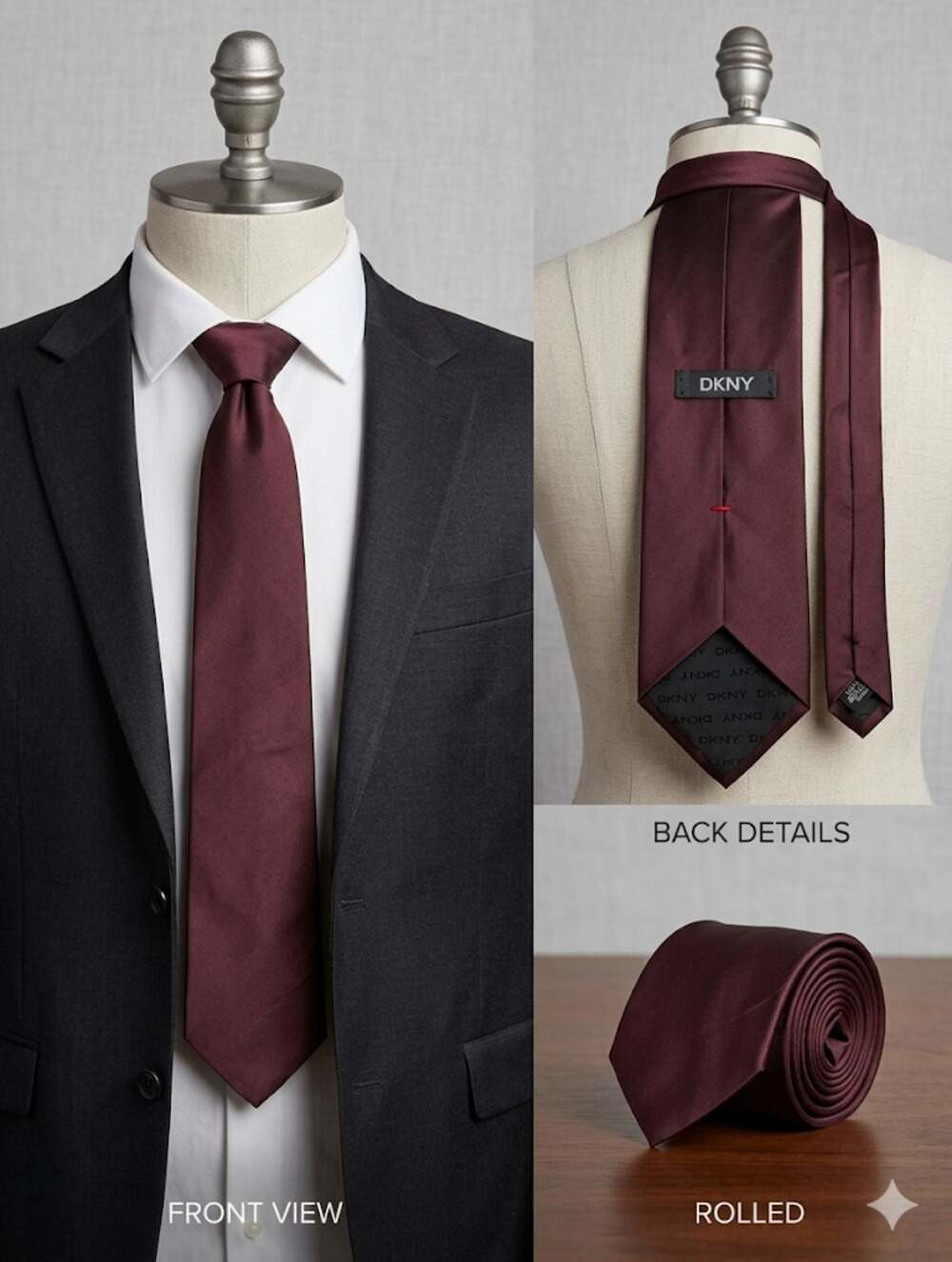 Elegant Scott Allan Solid Burgundy Necktie for Men